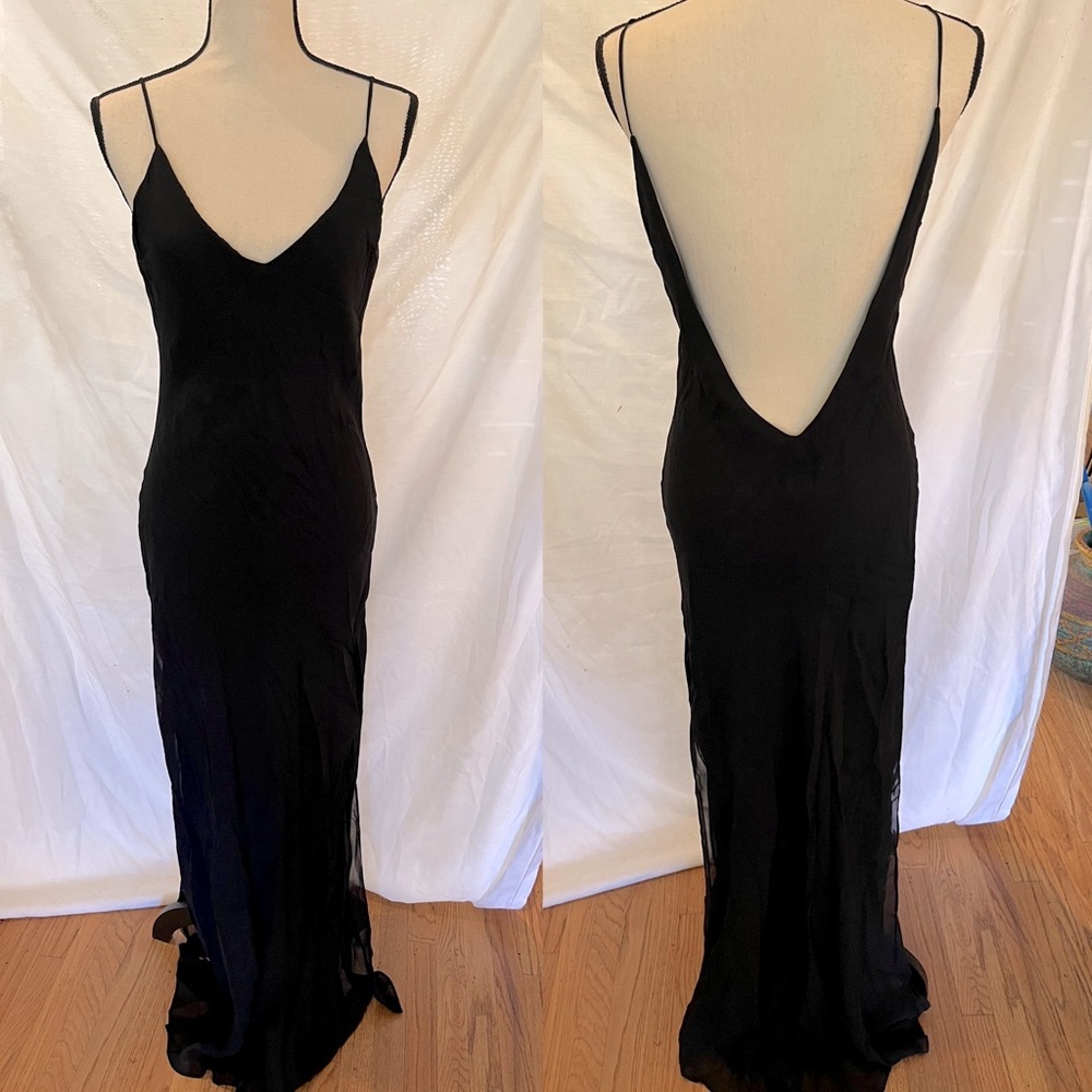 Vintage Y2K 🖤 sheer (ish) low back slip dress